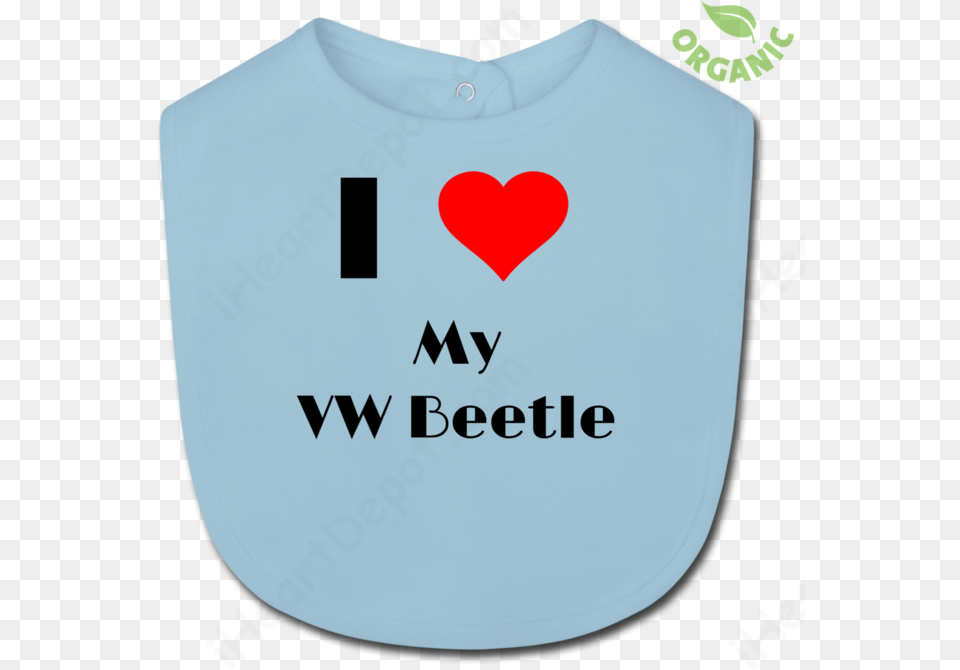 I Love My Vw Beetle Organic Baby Bib T Shirt, Person, Clothing, T-shirt Png