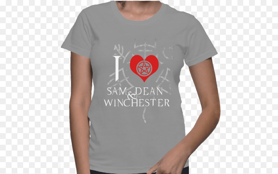 I Love Sam And Dean Winchester Computer Science Tshirt Logo, Clothing, T-shirt, Shirt Png