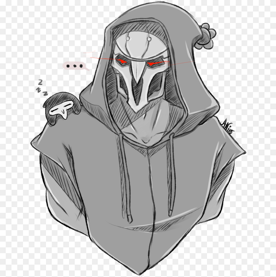 I Love The Way Dailyreaper Draws The Little Edgy Bean Overwatch Reaper Anime Fanart, Fashion, Person, Cloak, Clothing Free Png Download