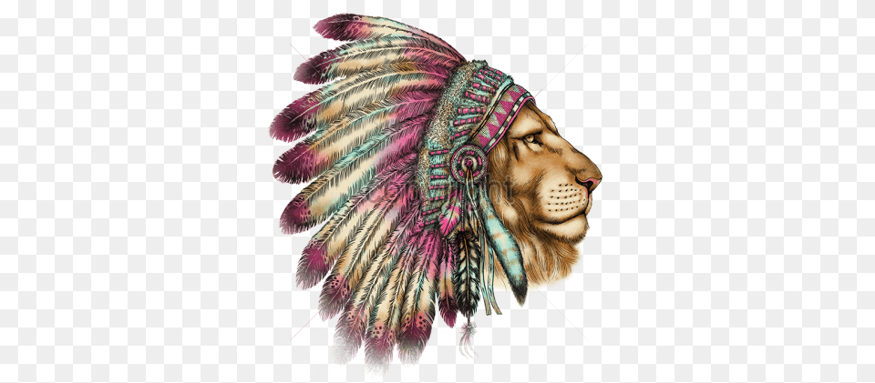 I Love This Idea But Wish It Looked Lion Indian Headdress, Art, Painting, Animal, Mammal Png Image