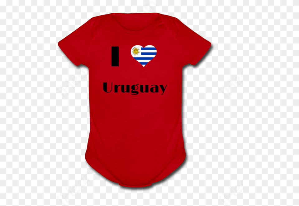 I Love Uruguayuruguay Flag Baby Short Sleeve Onesie Short Sleeve, Clothing, Shirt, T-shirt Free Transparent Png
