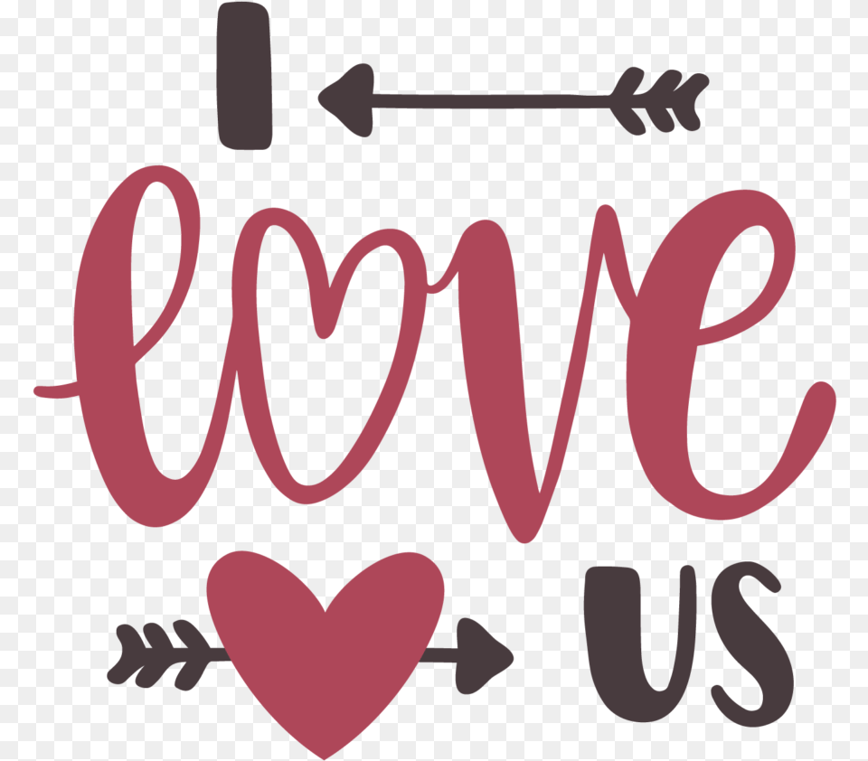 I Love Us Heart, Text Free Png Download