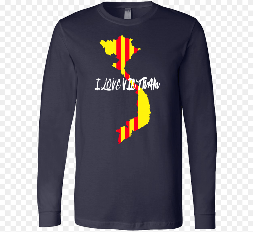 I Love Vietnam With South Vietnam Flag On Vietnam Map T Shirt, Clothing, Long Sleeve, Sleeve, Adult Png