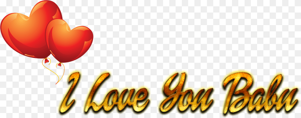 I Love You Babu Heart Happy Birthday Janu, Balloon Png Image