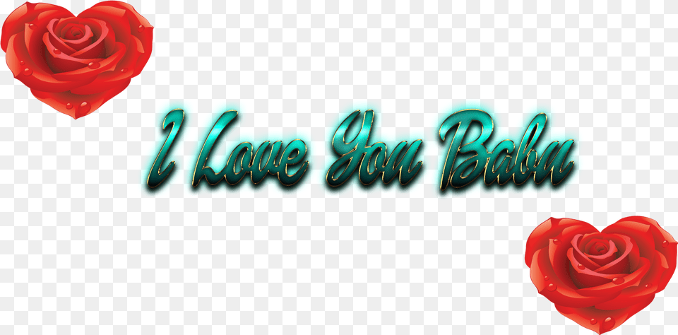 I Love You Babu Name Love Heart, Flower, Plant, Rose Png Image