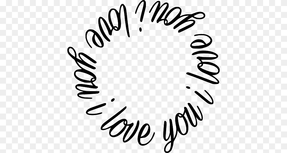 I Love You Circular Graphic Art, Handwriting, Text, Stain Png Image