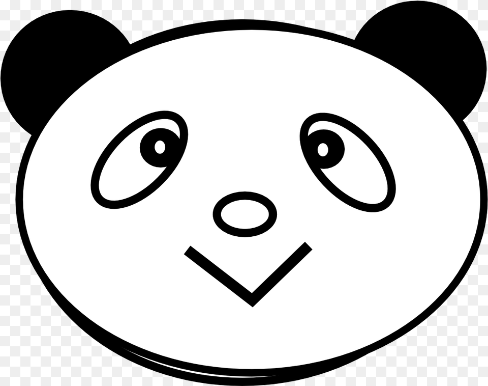 I Love You Clipart Black And White Cartoon Panda Face, Disk Free Png Download