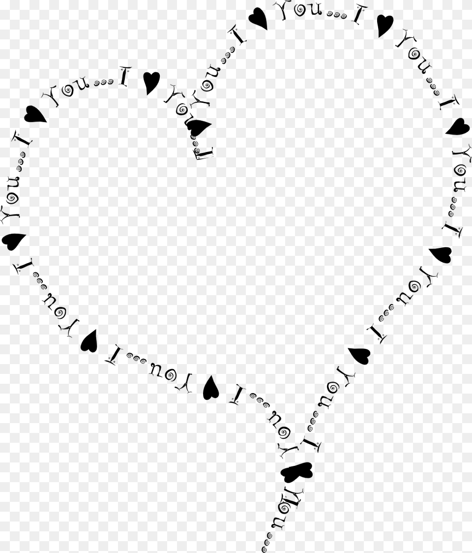I Love You For Who You Are Black And White Heart Borders And Frames, Stencil Free Transparent Png