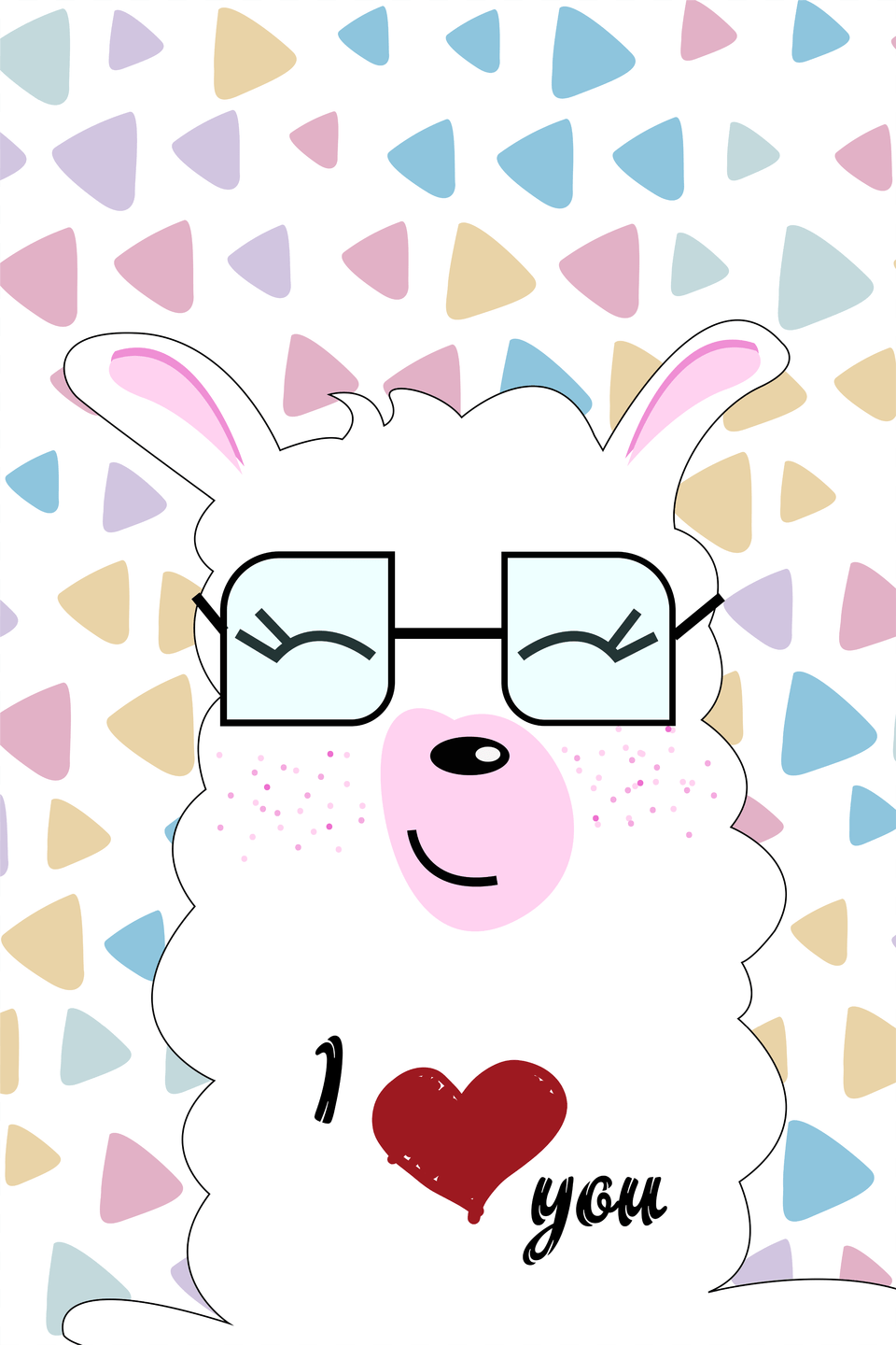 I Love You Funny Sheep Wall Art Canvas Png