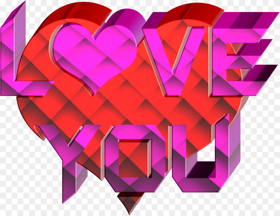 I Love You Lettering With Heart Clipart, Art, Graphics, Purple, Tape Free Png