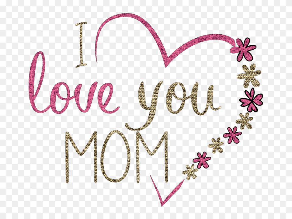 I Love You Mom Clipart, Pattern, Embroidery, Cross, Symbol Free Png