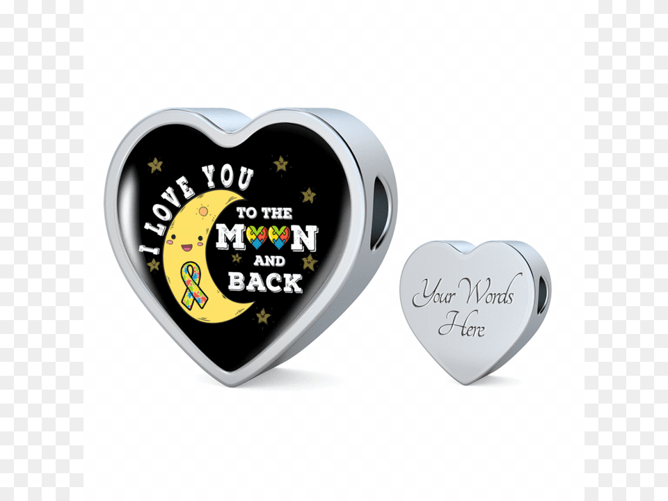 I Love You To The Moon And Back Autism Woven Double Pandora Polish Flag Charm, Wristwatch, Heart Png Image