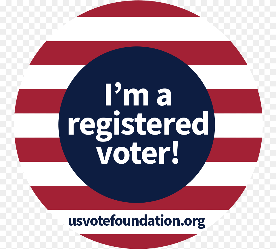 I M A Registered Voter With Stripes Im Registered To Vote, Logo, Badge, Symbol, Food Free Transparent Png