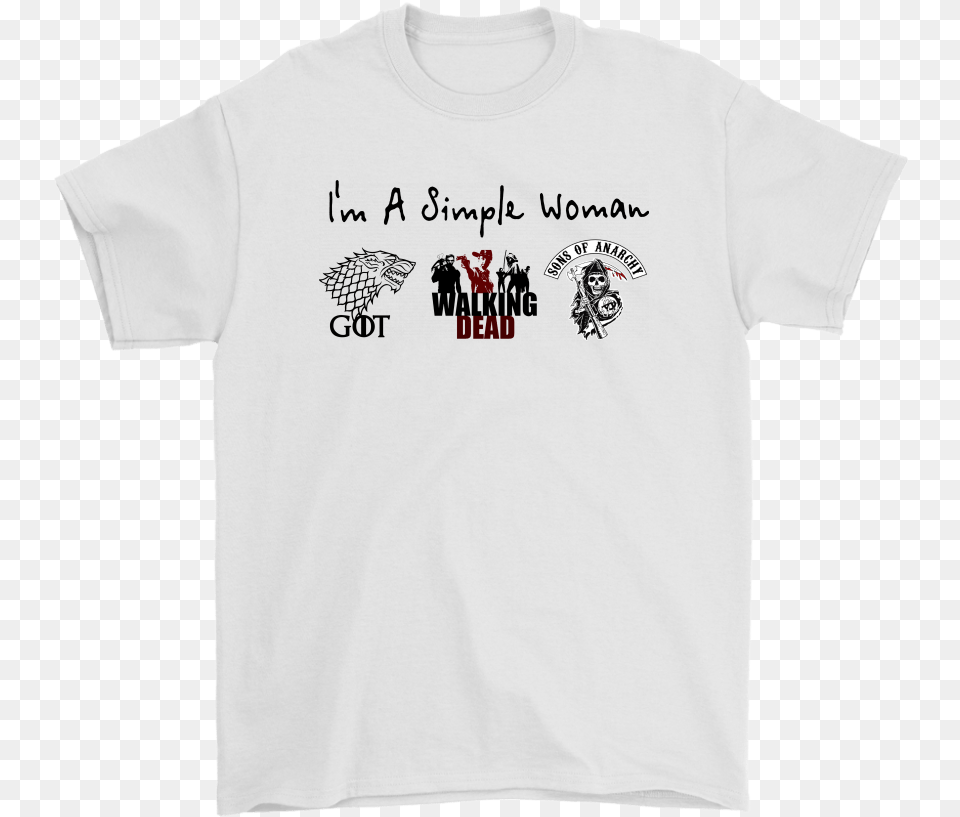 I M A Simple Woman I Love Got Walking Dead Sons Of Snoopy Joe Cool Christmas, Clothing, T-shirt, Shirt Free Png Download