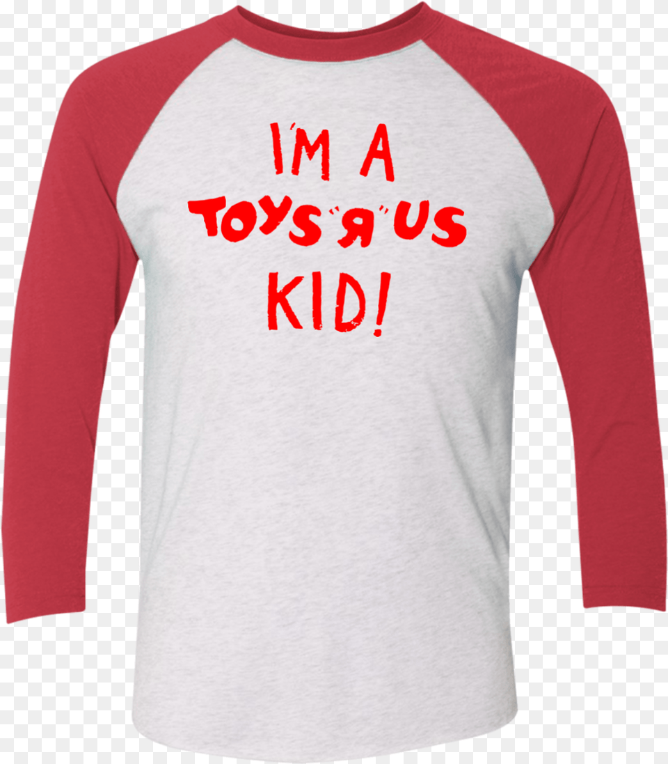I M A Toys R Us Kid Tri Blend 34 Sleeve Baseball Raglan Long Sleeved T Shirt, Clothing, Long Sleeve, T-shirt Png