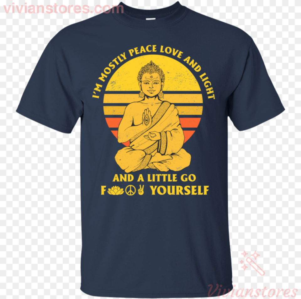 I M Mostly Peace Love Light And A Little Go Yoga Vintage T Shirt, Clothing, T-shirt, Person, Face Png
