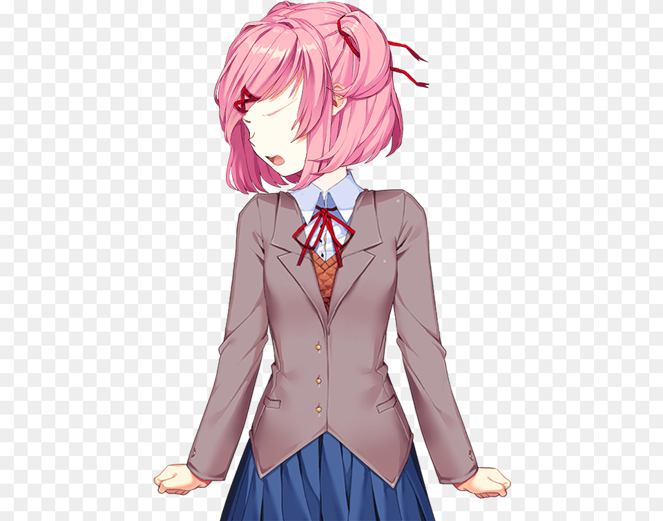 I M Not A Monster Or Something And Yes I Can See So Natsuki Ddlc Sprites, Woman, Publication, Person, Female Free Png