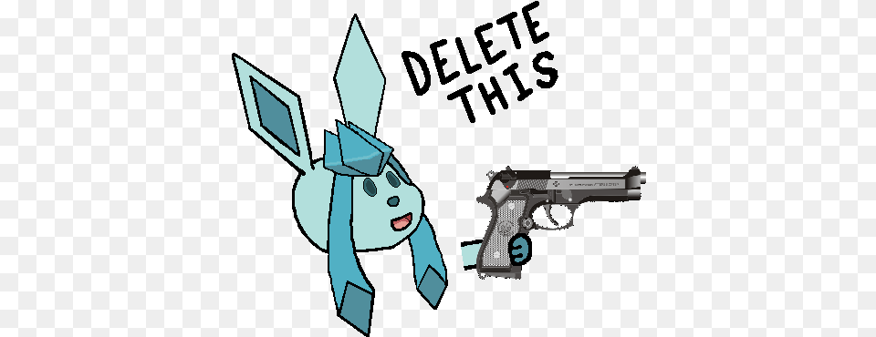 I Made A Glaceon Hold Gun Enjoy Pokemon Glaceon Gun, Firearm, Handgun, Weapon, Face Png