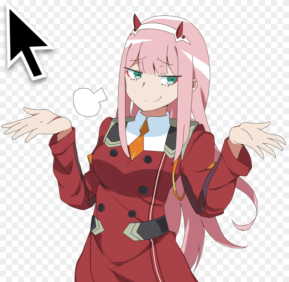 I Made A Mouse Cursor For Best Girl Link In Comments Zerotwo Zero Two Transparent Background, Book, Comics, Publication, Baby Free Png Download