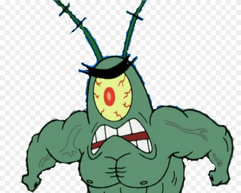 I Made A Of Buff Plankton Feel Plankton Angry, Cartoon, Person, Face, Head Png