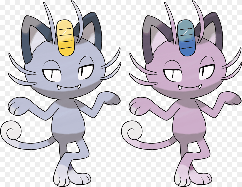 I Made Some Mock Up Shinies Of The New Gen 7 Pokemon Pokemon Sun And Moon Meowth, Baby, Person, Book, Comics Free Png