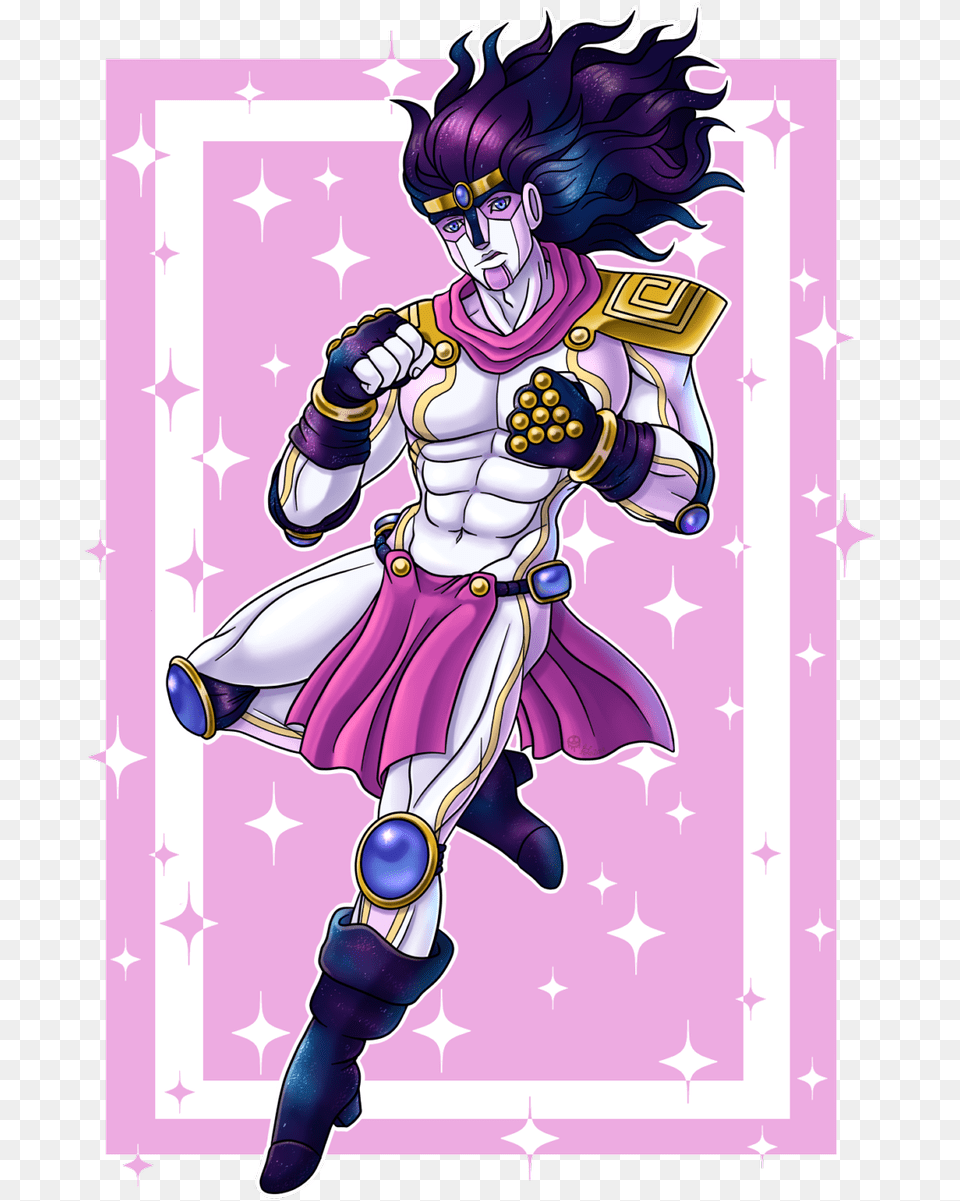 I Mixed Up Star Platinum And Stardust Crusaders Names Star Platinum Color Palette, Purple, Book, Comics, Publication Png Image