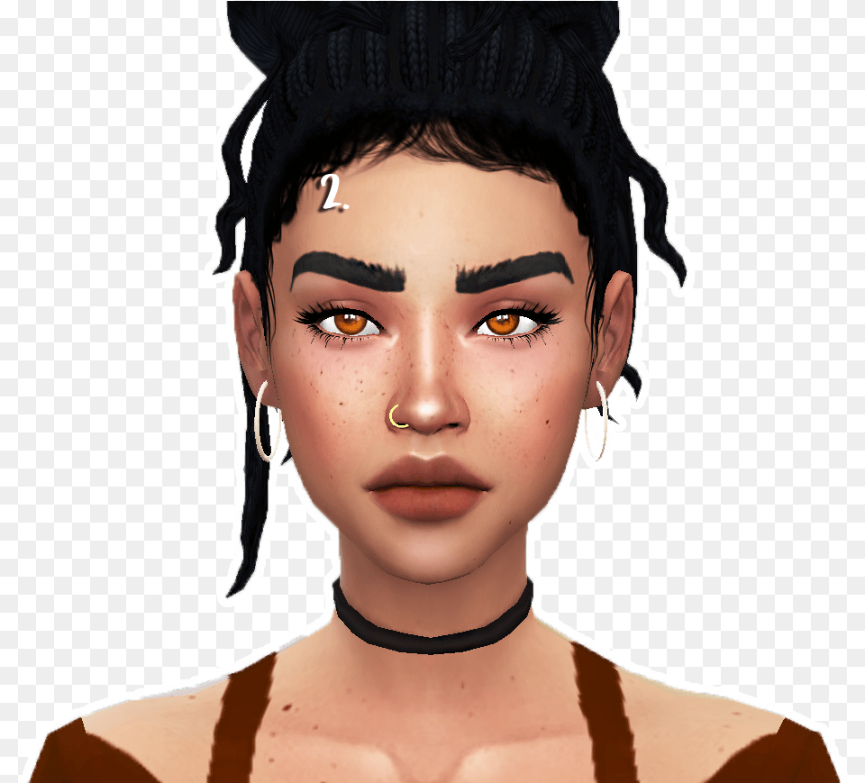 I Needed More Maxis Match Eyebrows So I Made Some Bushy Eyebrows Sims 4 Cc Maxis Match, Woman, Person, Portrait, Neck Png