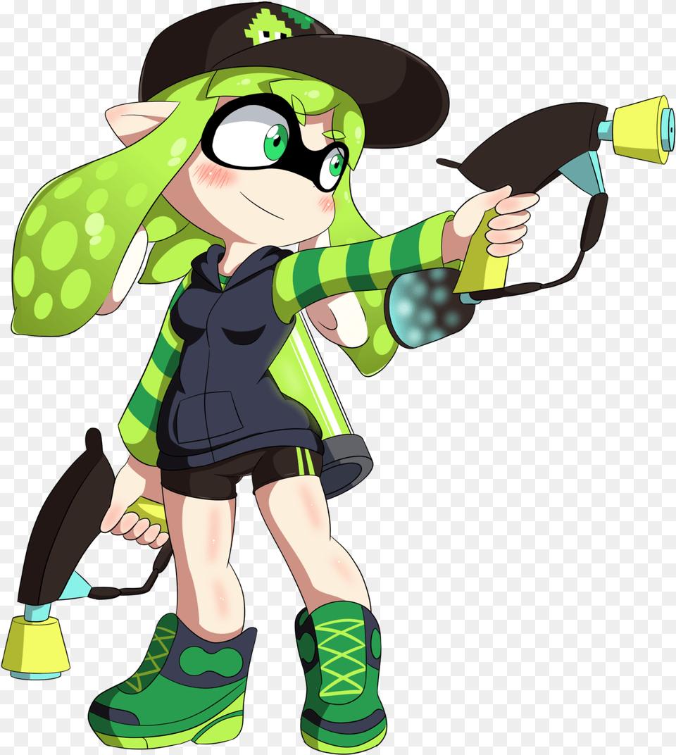 I Never Saw The Poses An Inkling Makes With The Dualies Splatoon 2 Drawing, Baby, Person, Book, Publication Png