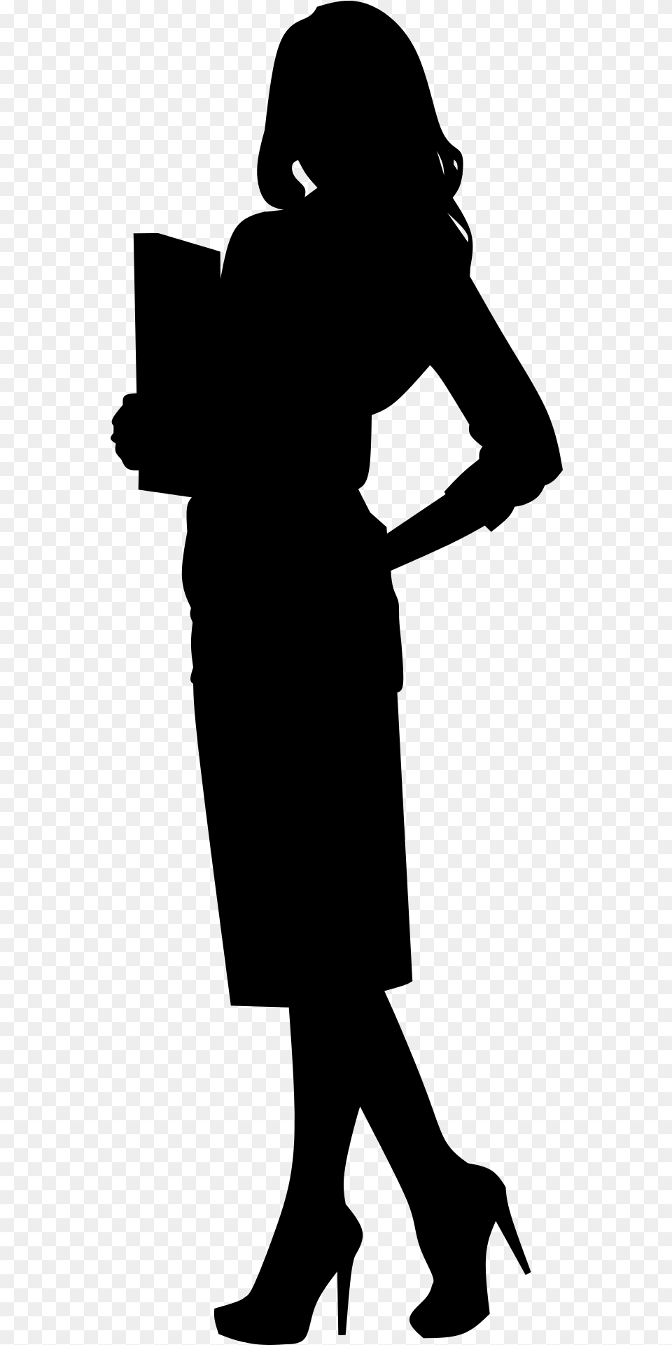 I Quick Guide On Transparent Background Business Woman Silhouette, Gray Png