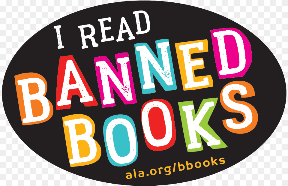 I Read Banned Books Bumper Sticker Graphic Design, Light, Text, Disk Free Png