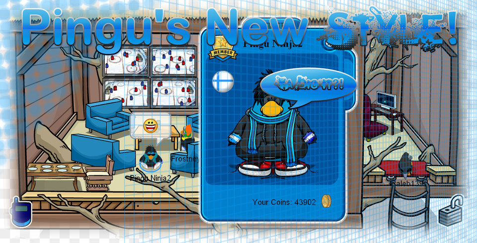 I Really Love This New Style Of My Clothes And My Igloo Club Penguin Igloo, Book, Comics, Publication, Person Png