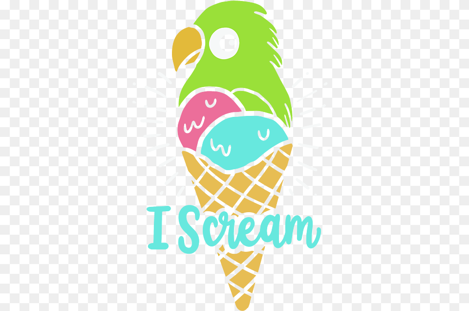 I Scream Funny Cockatiel Bird Greeting Card Language, Cream, Dessert, Food, Ice Cream Free Png Download