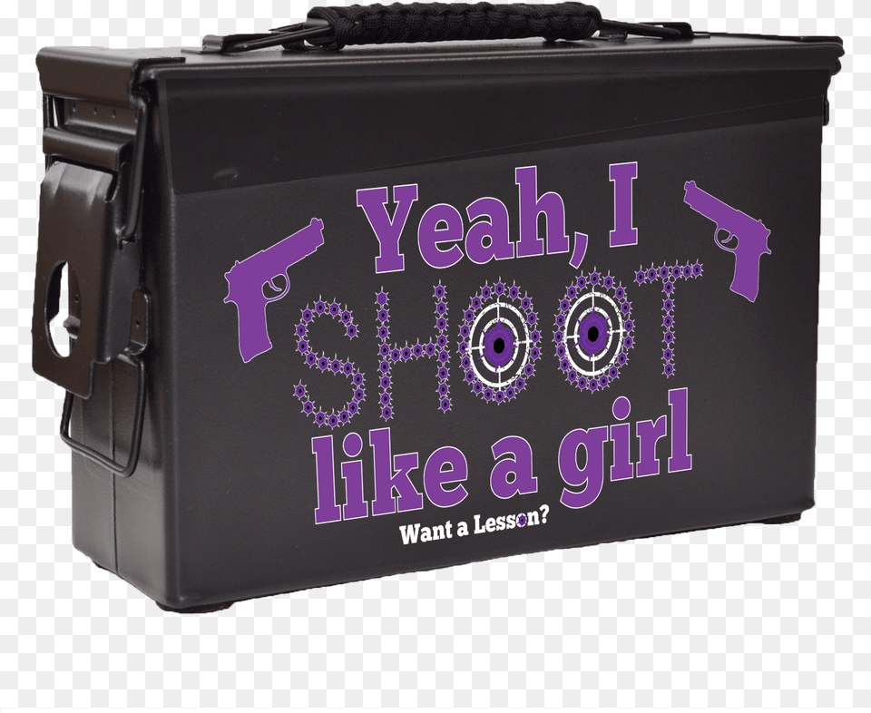 I Shoot Like A Girl Ammo Can Purple, Bag, Accessories, Handbag, First Aid Free Png