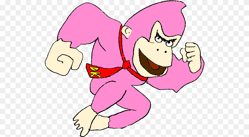 I Think He Wasn39t Supposed To Have A Pink Stomach Area Pink Donkey Kong Transparent, Baby, Person, Cartoon, Face Free Png Download