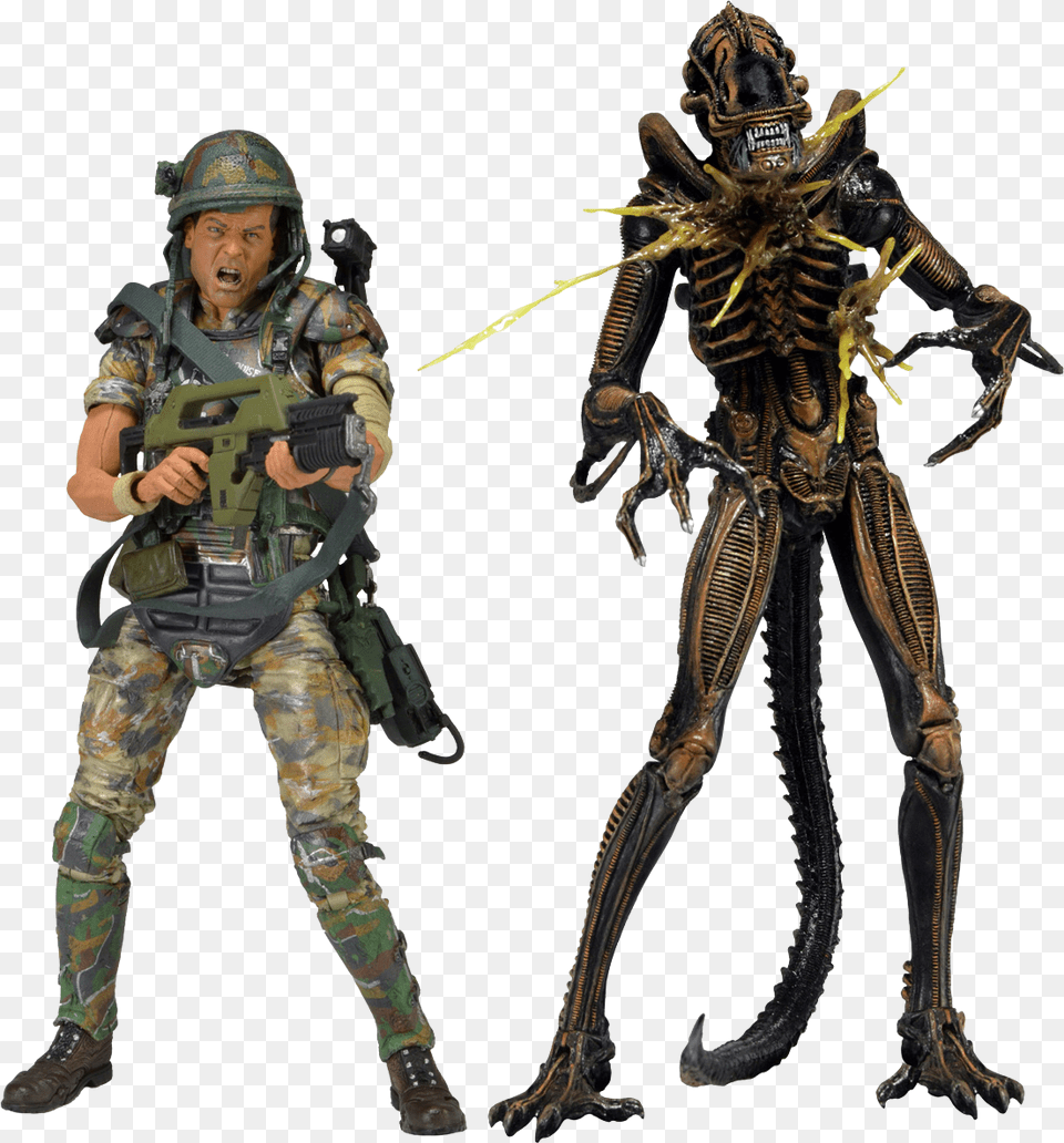 I Thought The Aliens Creatures Were Played By Normal Neca Aliens Hudson 2 Pack, Adult, Person, Man, Male Png