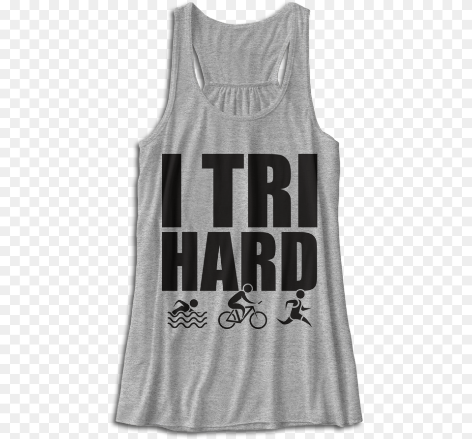 I Tri Hard Active Tank, Clothing, Tank Top, Person Free Png