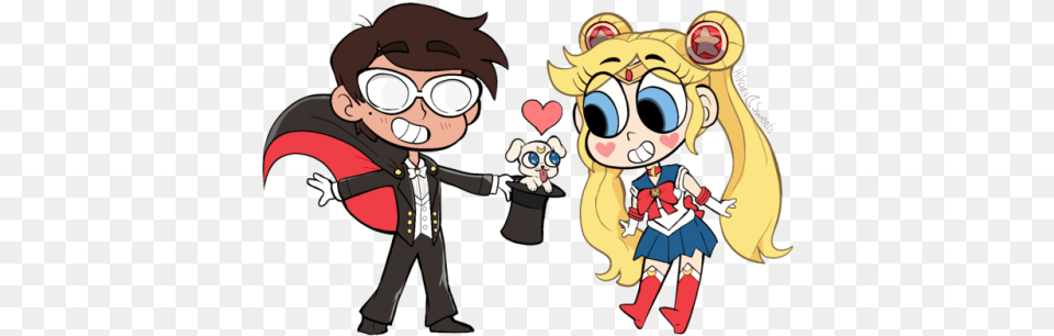 I Tried Drawing Marco As Tuxedo Mask And Star As Sailor Star Butterfly And Marco Chibi, Publication, Book, Comics, Person Free Png