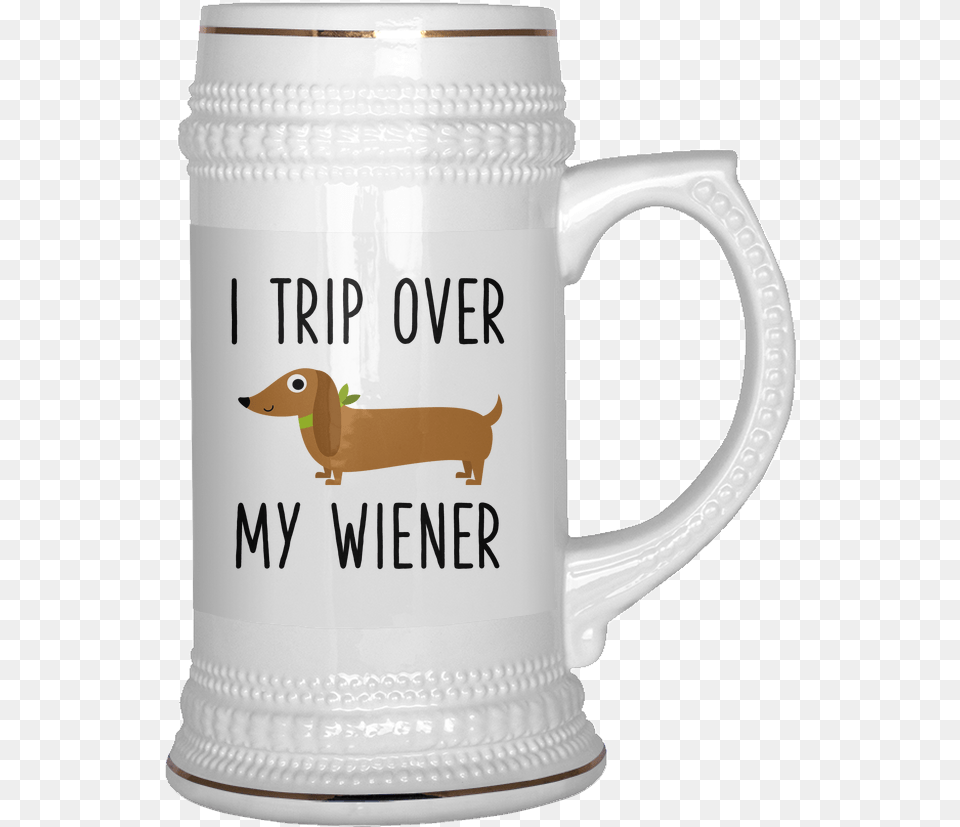 I Trip Over My Wiener Beer Stein Dachshund Dog Funny Fathers Day Mug Designs, Cup, Animal, Mammal, Pig Free Png Download