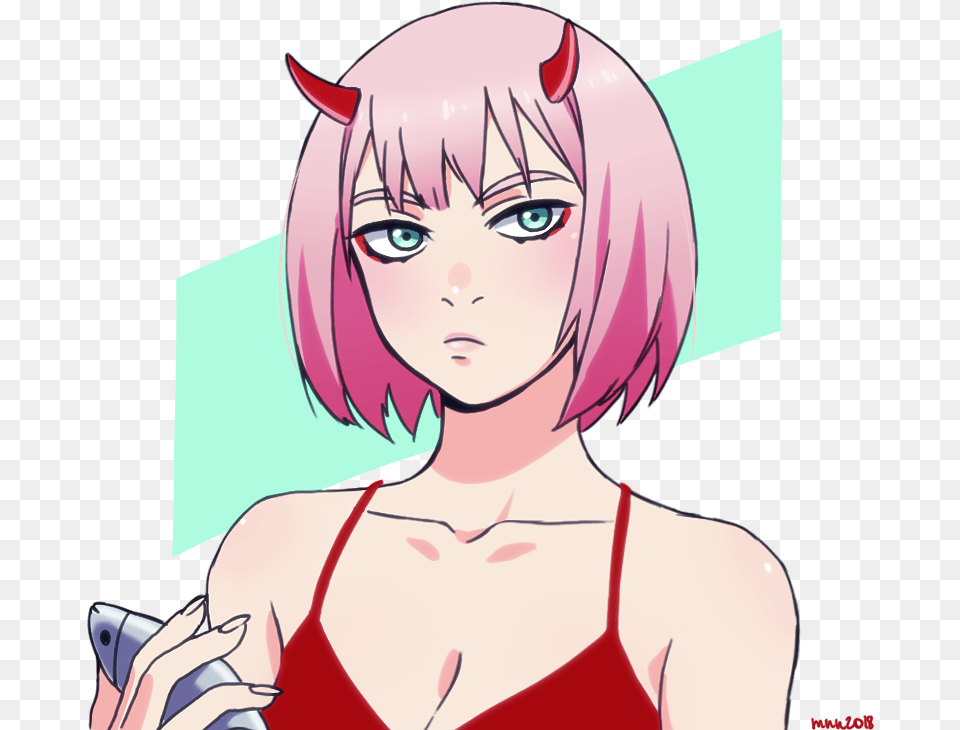 I Ve Been Thinking A Lot About Zero Two With A Bob Anime, Book, Comics, Publication, Adult Png