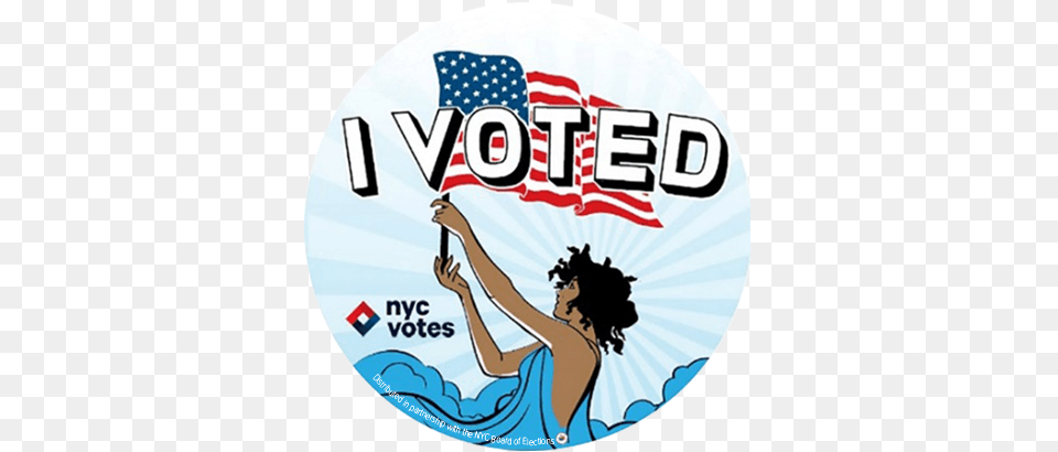 I Voted Sticker Finalists New York City Campaign Finance Board, Adult, Female, Person, Woman Free Png Download