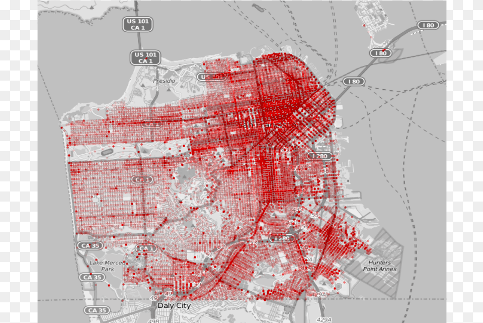 I Want To Plot A Heatmap Over Sf For The Frequency, Chart, Map, Atlas, Diagram Png Image