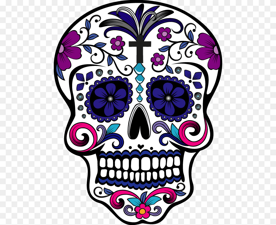 I Will Sugar Skull And Tshirt Design With Illustration Calaveras Para El Da De Muertos, Art, Doodle, Drawing, Graphics Png Image