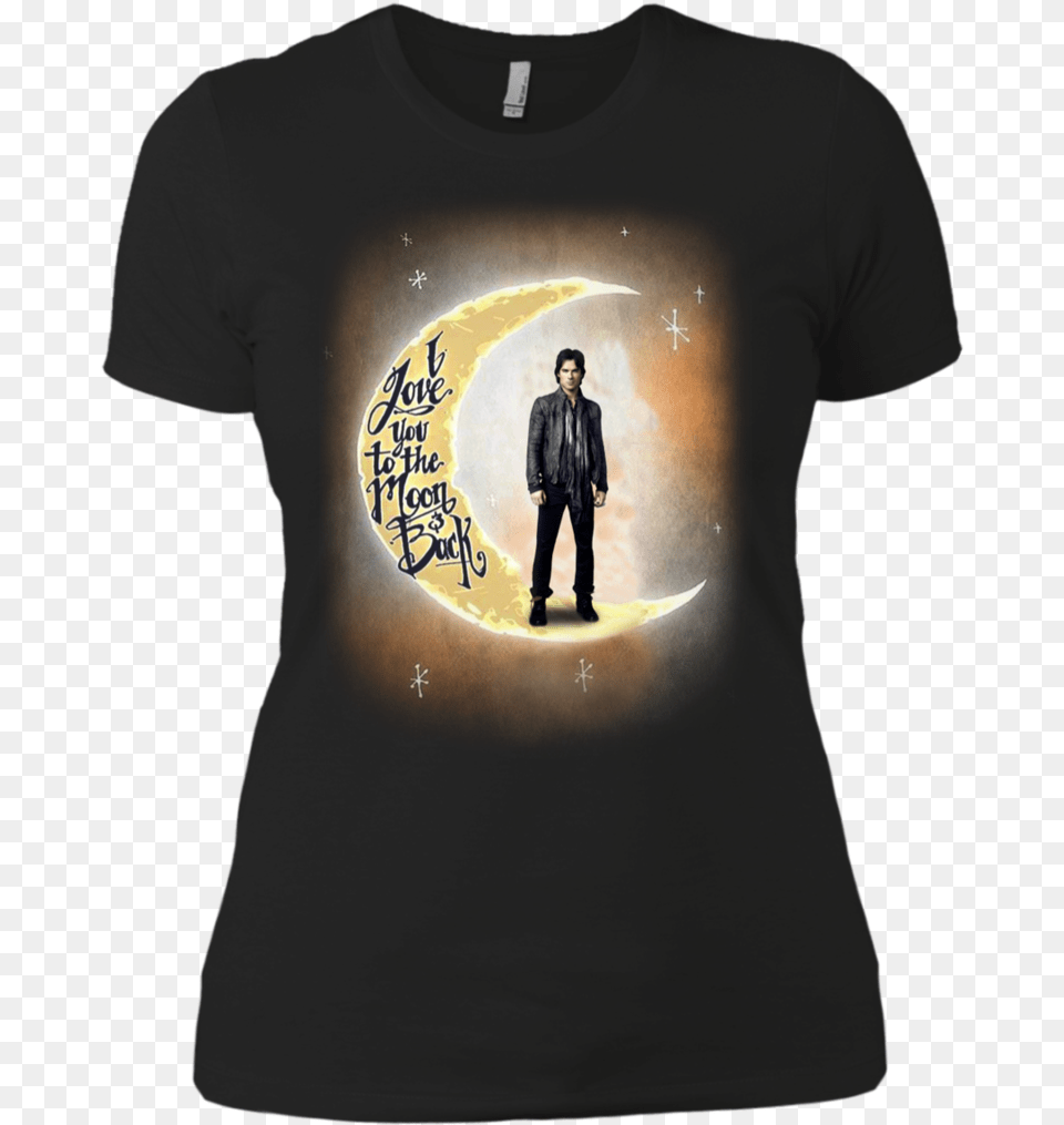 Ian Somerhalder Shirts I Love You To The Moon And Back Silhouette, T-shirt, Clothing, Sleeve, Shirt Free Transparent Png