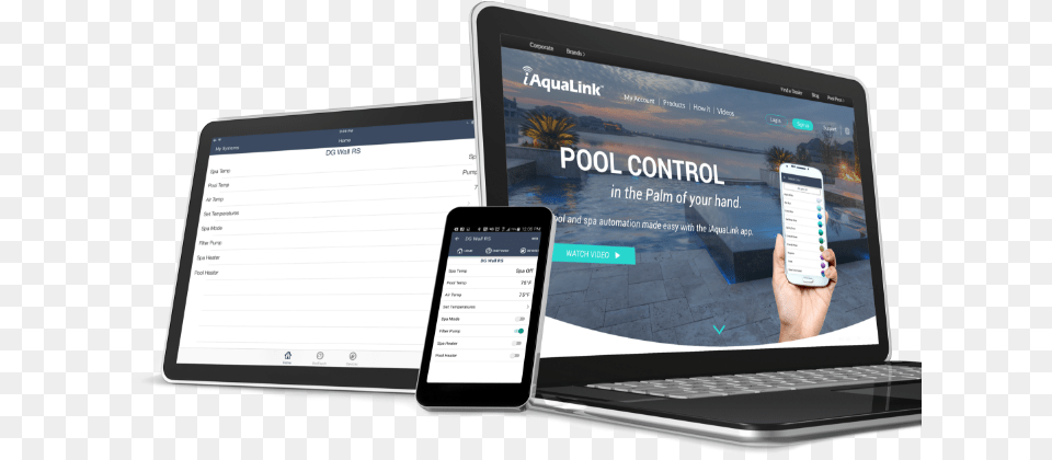 Iaqualink Pool Automation Computer Laptop And Mobile, Tablet Computer, Electronics, Pc, Phone Free Png