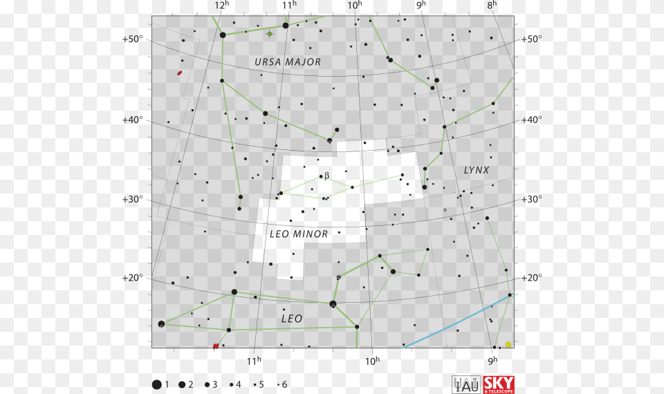 Iau Leo Minor Chart Iau And Sky Amp Telescope Magazine Leo Minor Constellation, Blackboard, Nature, Night, Outdoors Png Image