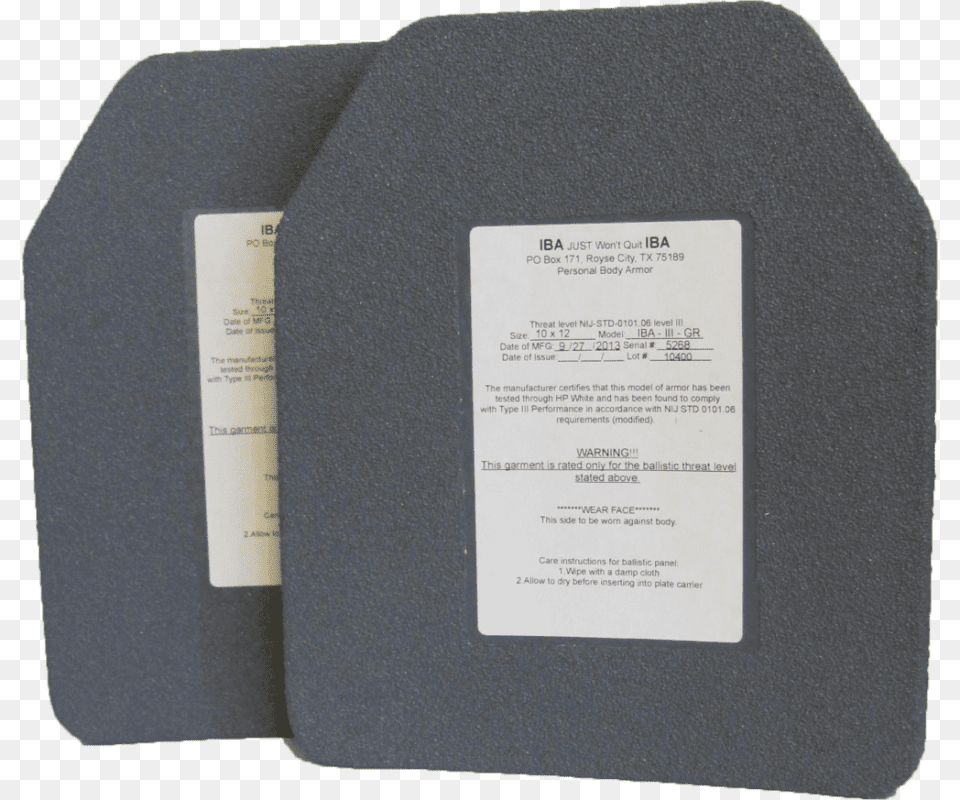 Iba Level Iii Body Armor Plate Set, Business Card, Paper, Text Png