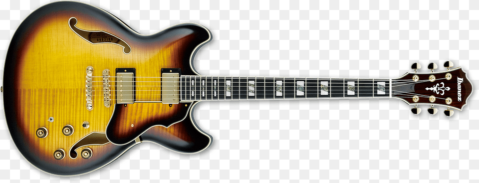 Ibanez Artstar Electric Guitar In Antique Yellow Sunburst As153 Ibanez, Bass Guitar, Musical Instrument Png