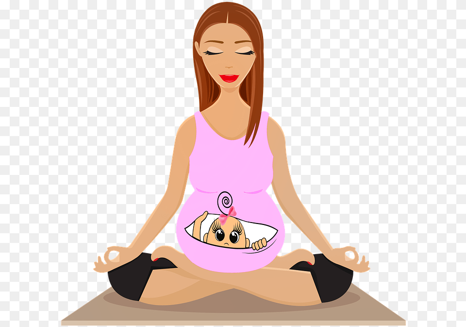 Ibu Hamil Kartun Yoga, Adult, Female, Woman, Person Free Png Download