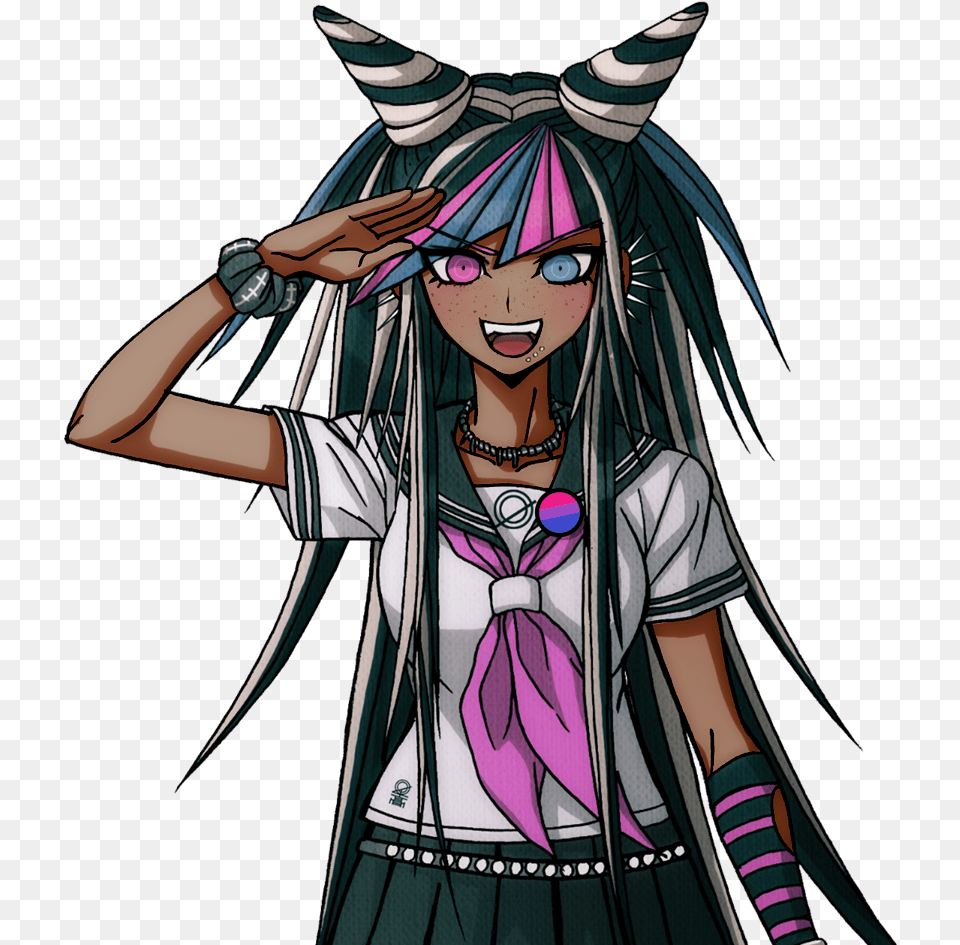 Ibuki Sprite Edit With Brown Skin Heterochromia Danganronpa Ibuki, Book, Comics, Publication, Adult Free Png