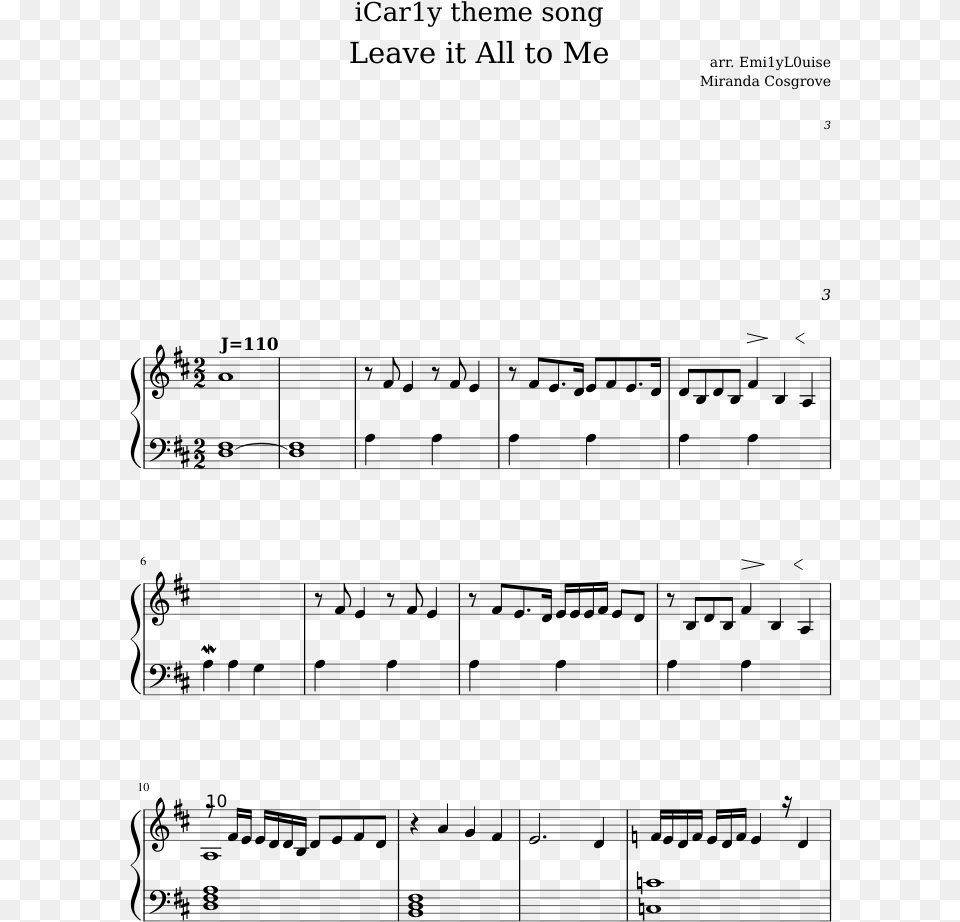 Icarly Theme Song Sheet Music, Gray Free Png